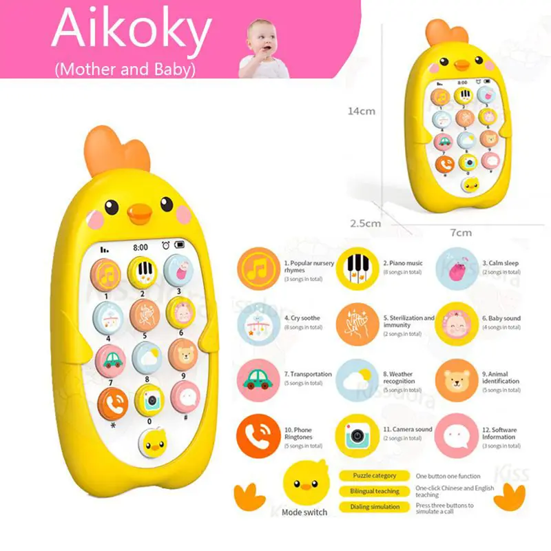 Baby Cell Phone Toy for Learning and Play Early Education Telephone ...